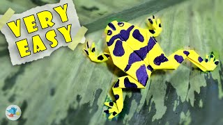 EASY amp REALISTIC PAPER FROG  origami frog  jumping frog [upl. by Nomyaw]