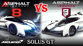 McLaren Solus GT Asphalt 8 vs Asphalt 9 [upl. by Nnylg]