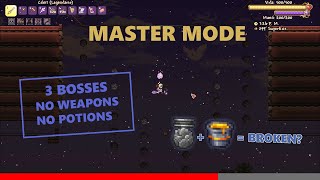 Terraria Master Mode  me vs 3 bosses NO WEAPONS  no potions [upl. by Ecaroh528]