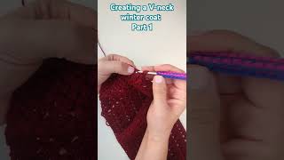 Part 1 of creating a crochet winter coat for girls crochetting crochetcoat crochet crochetgirls [upl. by Adnale]