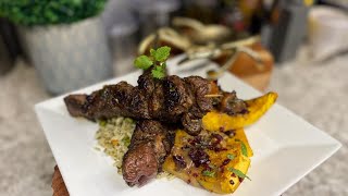 Tasting Olivias Tahini Roasted Pumpkin with lamb chops [upl. by Auqenwahs]