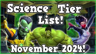 Science Tier List Updated November 2024  Marvel Contest of Champions [upl. by Dnomyad]