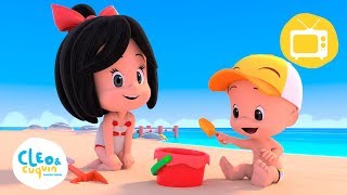 Un Día en la Playa Nuevos episodios y canciones infantiles de Cleo y Cuquín  Familia Telerín [upl. by Bonnibelle]