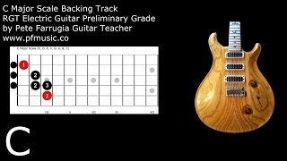 Guitar Backing Track C Major Scale  Preliminary Grade [upl. by Zacks361]