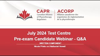 July 2024 Test Centre PreExam Candidate Webinar QampA Session [upl. by Liman]