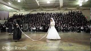 Bobov Rebbe Shlita dancing Mitzva Tantz at Wedding [upl. by Tugman]