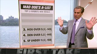 I AM A FAN OF YOU  Jeff Saturday AGREES with Mad Dogs top 5 favorite win totals 💰  First Take [upl. by Eladnwahs379]