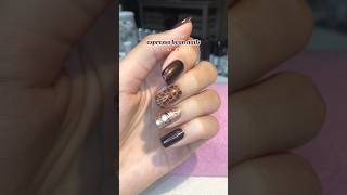 espresso nail stamping tutorial🤎☕️ nailarttutorial nailstamping shorts nailvideos nailsdesign [upl. by Nisior]