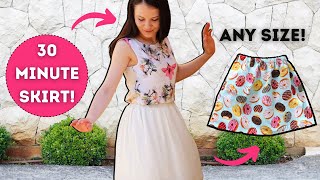 How to sew a gathered skirt in 30 minutes  QUICK and EASY tutorial [upl. by Browning]