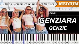 GENZIARA  GENZIE  ŚREDNI PIANO TUTORIAL  TEKST  NUTY [upl. by Tshombe]