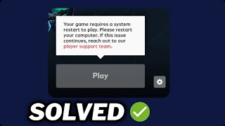 FIXED quotYour game requires a system restart to playquot Valorant error in windows 1011 [upl. by Tempa]