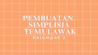 Video Pembuatan Simplisia Temulawak [upl. by Anaihs]