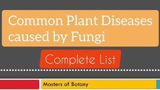 Common Plant Diseases caused by Fungi  Complete List [upl. by Mendive]