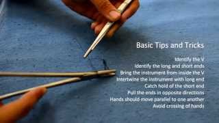 Basic Knotting and Suturing Using a Needle Holder [upl. by Ahsotan]