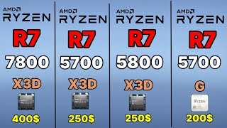 5700x3d vs 5800x3d vs 8700g vs 7800x3d vs I5 14600K vs R7 5700g 5700x3d Gaming Test [upl. by Enelia570]