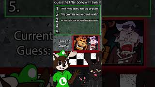 Guess the FNaF Song with Lyrics 3 With Artlad fnaf shorts fivenightsatfreddys [upl. by Airot73]