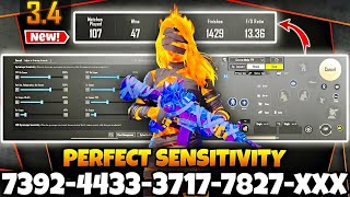 NEW UPDATE 34 BEST SENSITIVITY CODE  CONTROL SETTINGS BGMI PUBG MOBILE [upl. by Ahsikam]