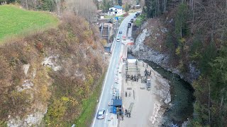 Behelfsbrücken Pass Gschütt Straße [upl. by Nizam]