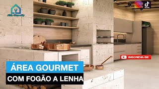 Área gourmet rústica com fogão a lenha [upl. by Bryana]