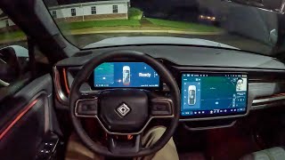 2025 Rivian R1S Adventure Performance Dual Motor  POV Rainy Night Drive Binaural Audio [upl. by Neoma]