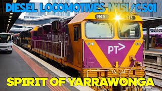 Diesel Locomotives N451C501  SRHC Spirit of Yarrawonga Tour 14th June 2024 [upl. by Rosel]