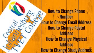 How to Change Email 📌 Cell Phone 📌 Study Address 📌Physical Address 🧑‍💻 at CJC [upl. by Dominik]