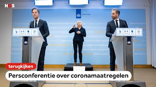 LIVE Persconferentie over coronamaatregelen [upl. by Corinna]