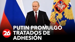 RUSIA  Putin promulgó tratados de adhesión de zonas ucranianas [upl. by Annat]