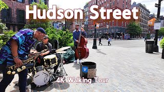 【4K】𝐖𝐀𝐋𝐊 🇺🇸 Hudson Street in the Meatpacking District NYC [upl. by Kcirddes]