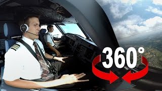 360° cockpit view  SWISS Airbus A320  Geneva – Zurich [upl. by Messing43]