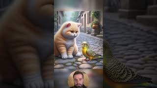 The cat has a new friend cute kitten aiimages sad cat viral [upl. by Binnings]