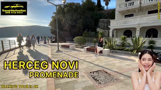 HERCEG NOVI Šetalište Pet Danica Januar 2024  HERCEG NOVI Walking Tour in 4K MNE Crna Gora [upl. by Hefter]