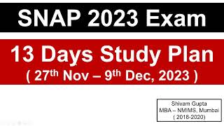 SNAP 2023 Exam 13 Days Revision Strategy  Complete Syllabus  Mission SIBM Pune [upl. by Morie]