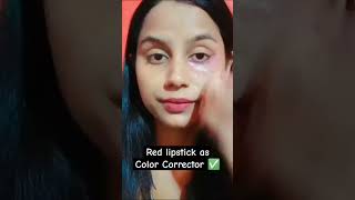 Red Lipstick as Color corrector Hack 😱✅shorts trending coupledance love viral colorcorrector [upl. by Loredana]