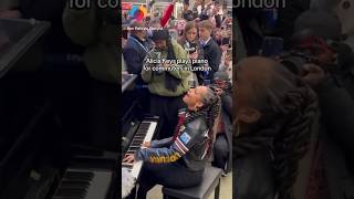 Alicia Keys plays piano for commuters in London shorts [upl. by Aphra]