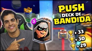 PUSH DECK DE BANDIDA COM MEGA CAVALEIRO CLASH ROYALE [upl. by Anyar]