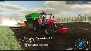 Spreading some lime in field  FS 22 [upl. by Ardnaskela151]