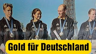 Deutsche TriathlonMixed Staffel holt gold in Paris olympische sommerspiele 2024 [upl. by Maggie160]