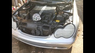 How to replace your alternator in your 20002007 Cclass Mercedes Benz W203 [upl. by Enilecram]