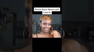 Quick partial weave tutorial hairstyles hairtutorial blackhair [upl. by Heyes46]