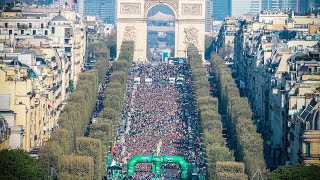 Marathon de Paris 2024  le parcours en vidéo [upl. by Annawyt]