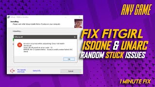 How to Fix FitGirl Setup ISDonedll amp Unarcdll Error  Random Stuck   2023  Techy Nafiz [upl. by Ardnuahc]