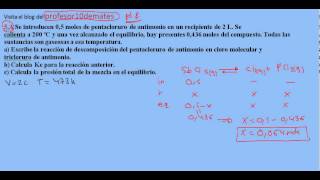 Selectividad química Madrid junio 2012 Equilibrio 5A [upl. by Hardunn]