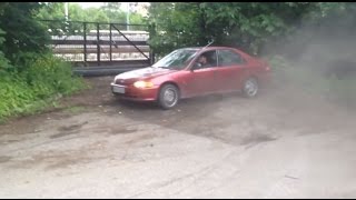 Honda Civic Sedan RTSI AWD Donut and Drift  Rare Civic Esi 4x4 Donuts in Park and Fun  Powerslide [upl. by Williamsen]