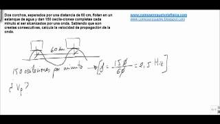 Fisica movimiento ondulatorio velocidad de propagacion dos corchos flotando [upl. by Alejandrina466]