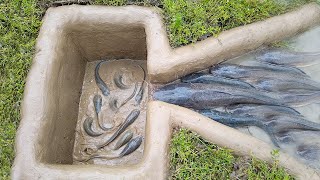 Amazing Hole Fish Trap Smart Boy Build Fish Trap By Muddy soil [upl. by Dnalyag376]