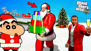 GTA 5 FRANKLIN AND SHINCHAN GOT MANY CHRISTMAS GIFTS FROM SANTA CLAUS IN GTA 5 [upl. by Eadnus]