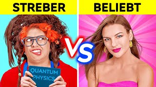 BELIEBTE SCHÜLERIN VS STREBERIN So wird man in der Schule beliebt Comedy auf 123 GO CHALLENGE [upl. by Berthold]