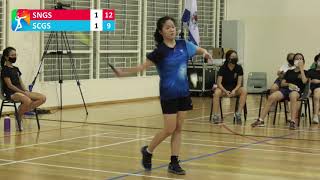 Badminton B Division North Girls Finals  National School Games Singapore 2021 [upl. by Yecac705]