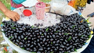 Street fruits Black plum Kalo jam vorta Eat this wonder fruits Sugar plum fairy or masala kalo jum [upl. by Katee]